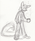 commission-kendall-ringtail-mug-pose-sketch